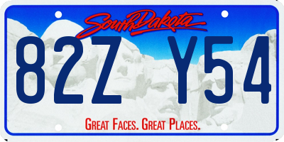 SD license plate 82ZY54