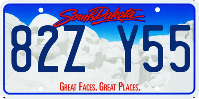 SD license plate 82ZY55