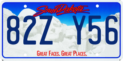 SD license plate 82ZY56