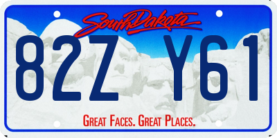 SD license plate 82ZY61