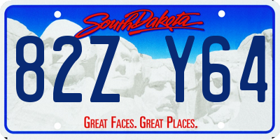 SD license plate 82ZY64