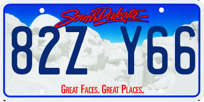 SD license plate 82ZY66