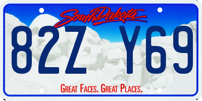 SD license plate 82ZY69