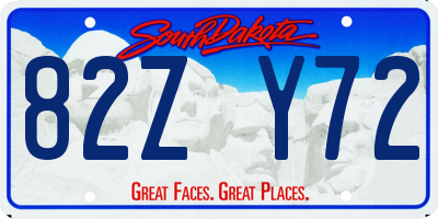 SD license plate 82ZY72