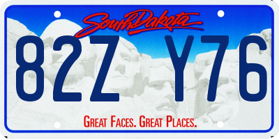 SD license plate 82ZY76