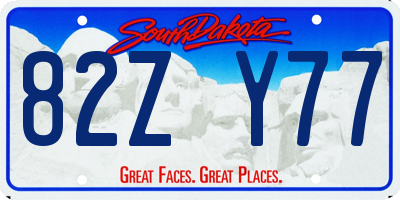 SD license plate 82ZY77