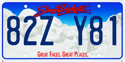 SD license plate 82ZY81