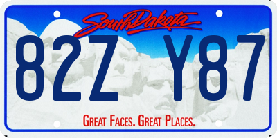 SD license plate 82ZY87