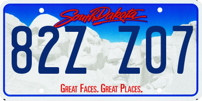 SD license plate 82ZZ07