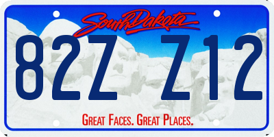 SD license plate 82ZZ12