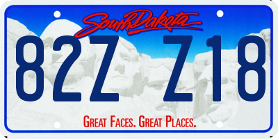 SD license plate 82ZZ18