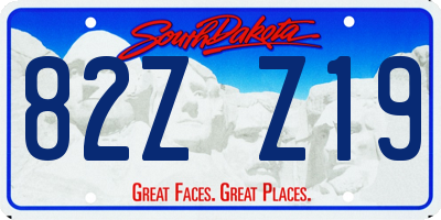 SD license plate 82ZZ19
