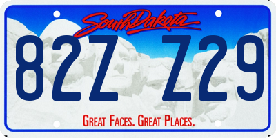 SD license plate 82ZZ29