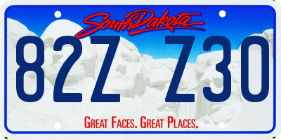 SD license plate 82ZZ30