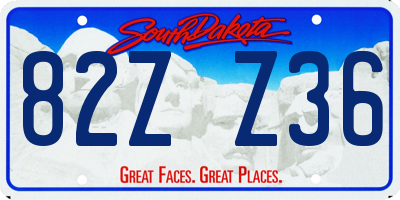 SD license plate 82ZZ36