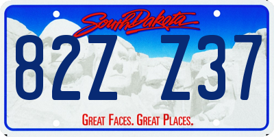 SD license plate 82ZZ37