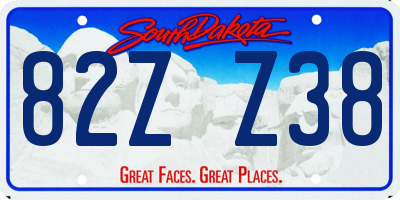SD license plate 82ZZ38