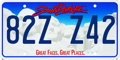 SD license plate 82ZZ42