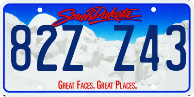 SD license plate 82ZZ43