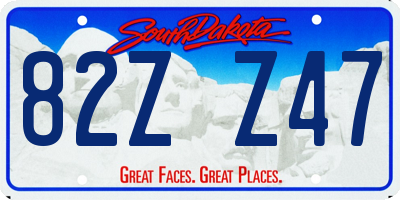 SD license plate 82ZZ47