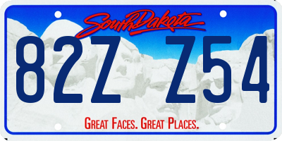 SD license plate 82ZZ54