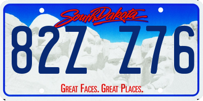 SD license plate 82ZZ76