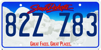 SD license plate 82ZZ83