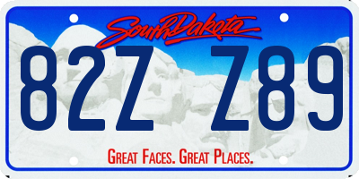 SD license plate 82ZZ89