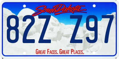 SD license plate 82ZZ97