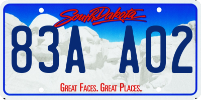 SD license plate 83AA02