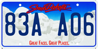 SD license plate 83AA06