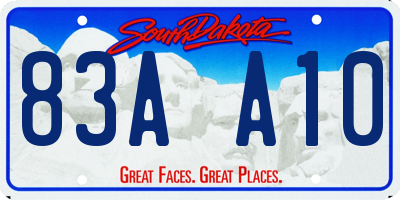 SD license plate 83AA10
