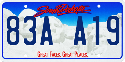 SD license plate 83AA19