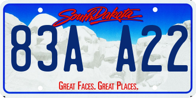 SD license plate 83AA22