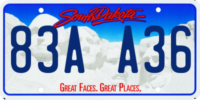 SD license plate 83AA36