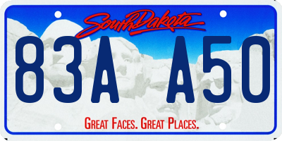 SD license plate 83AA50