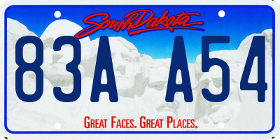 SD license plate 83AA54
