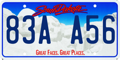 SD license plate 83AA56