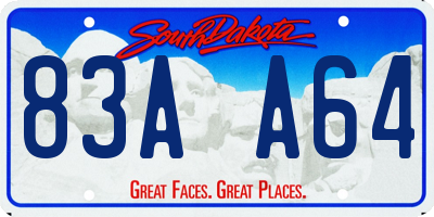 SD license plate 83AA64