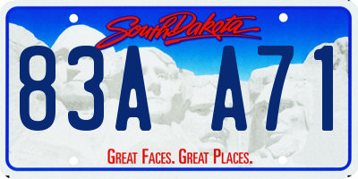 SD license plate 83AA71
