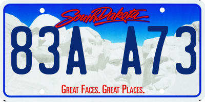 SD license plate 83AA73