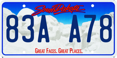 SD license plate 83AA78