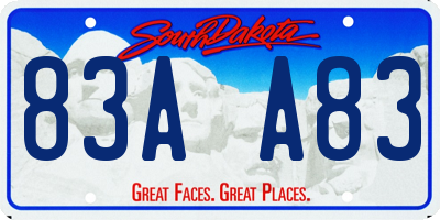 SD license plate 83AA83