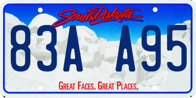 SD license plate 83AA95