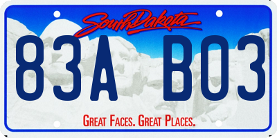SD license plate 83AB03