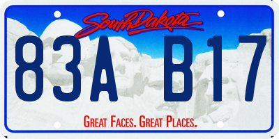SD license plate 83AB17