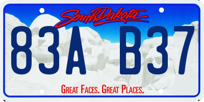 SD license plate 83AB37