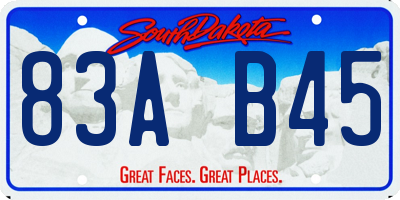 SD license plate 83AB45