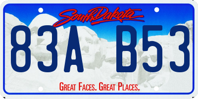 SD license plate 83AB53