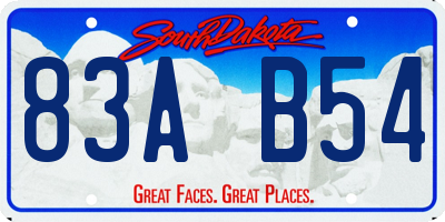 SD license plate 83AB54